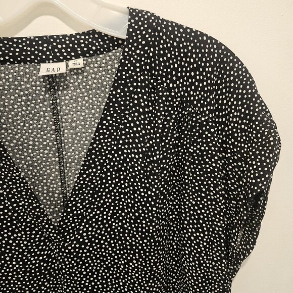 Gap Factory Women's V-Neck Lightweight Dress Black & White Polka Dots Size S - Picture 6 of 13